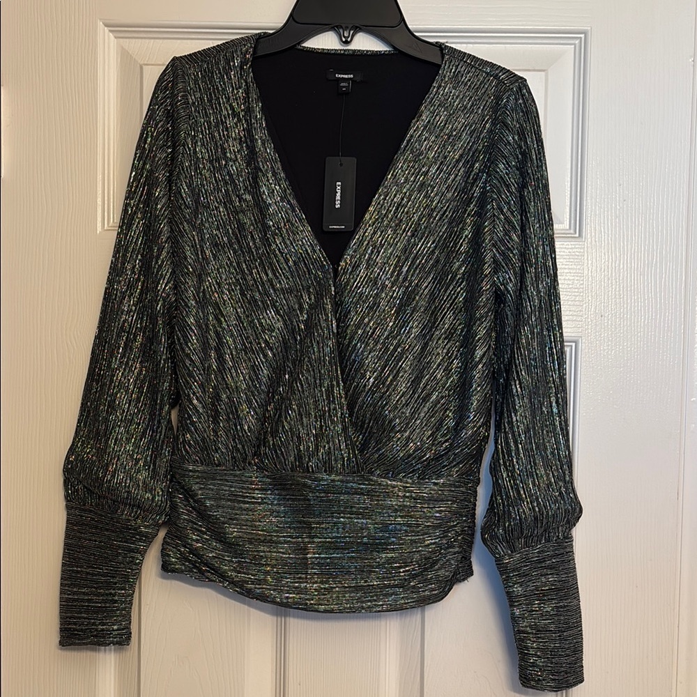 Express Metallic Black Women's Top